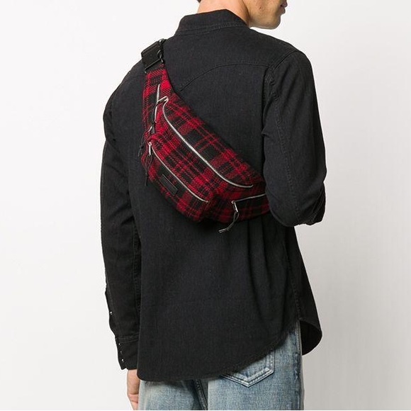 Saint Laurent Tartan Fanny Pack Belt Bag